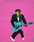 Pop Art Canvas Paintings - chuck berry on pink